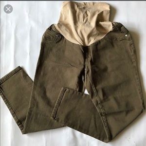 Maternity cropped jeans, brown